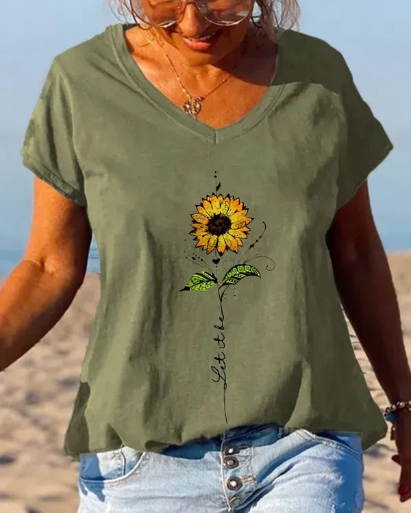 Let It Be Printed Sunflower T-shirt