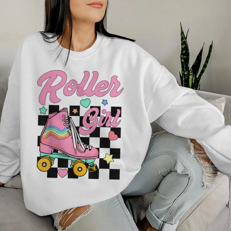 Roller Girl Retro Groovy Matching Roller Skating Skater Women Sweatshirt