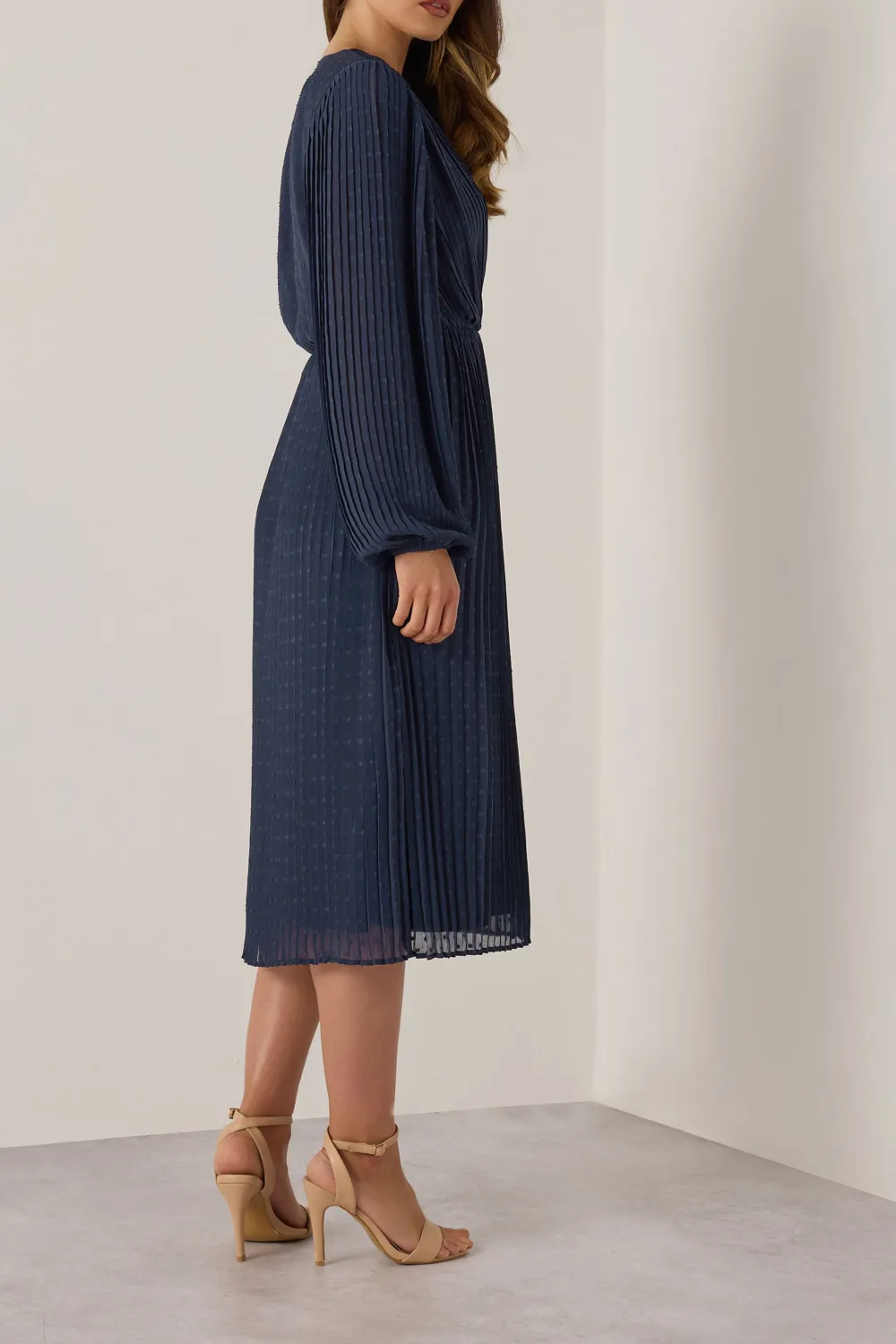Navy Blue Casual Style Midi Dress