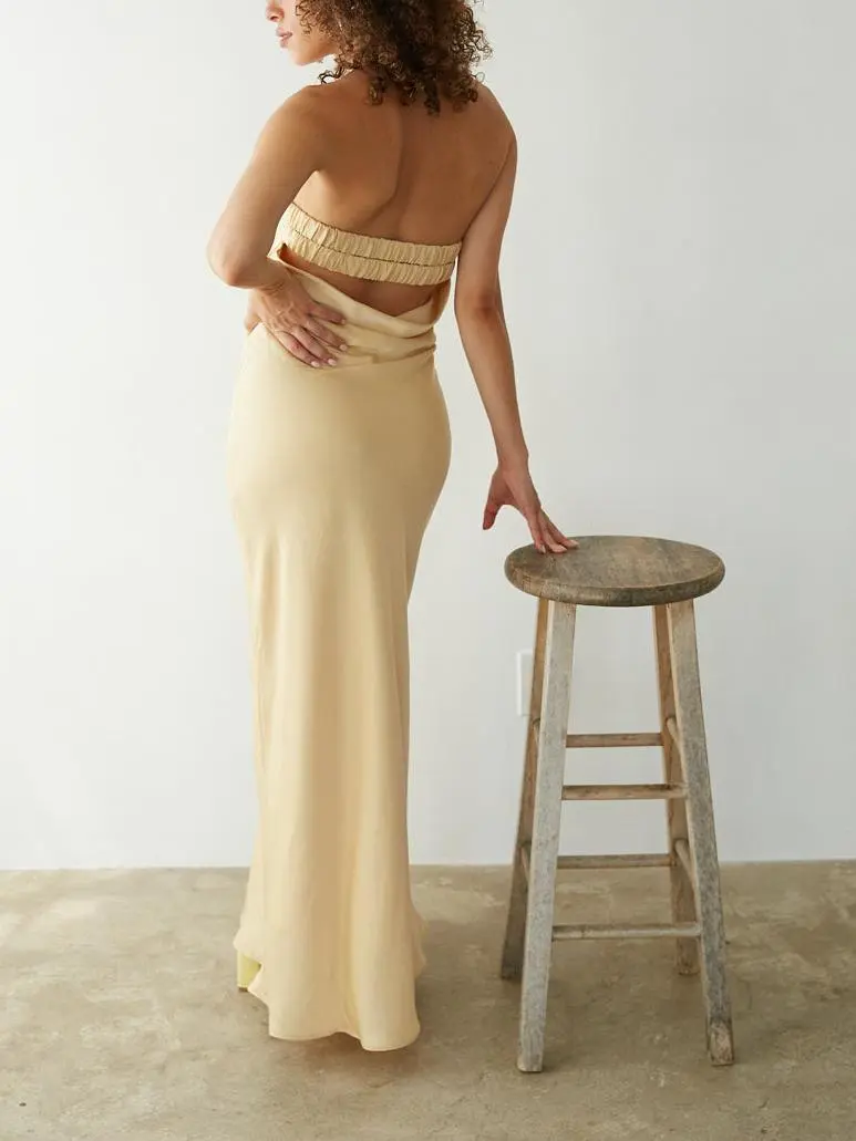 Jayla Strapless Open Back Maxi Dress
