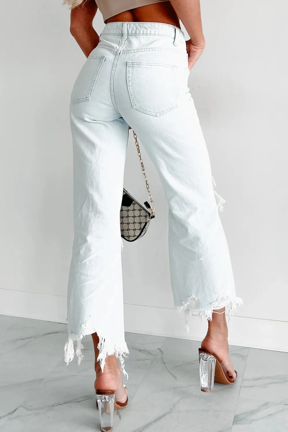 High Rise Crop Flare Jeans