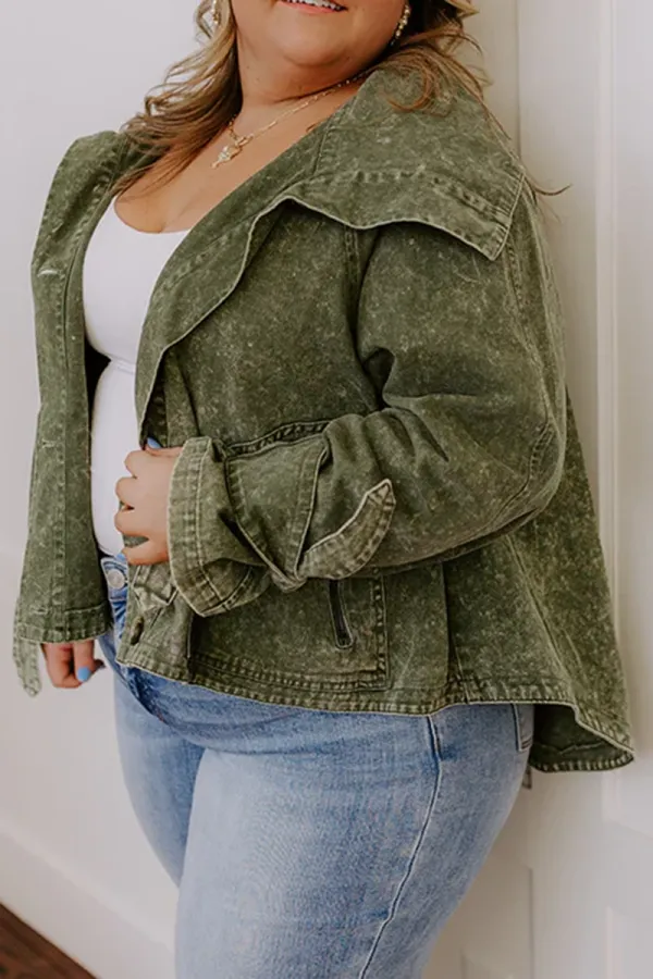 Modern Retro Forest Denim Jacket