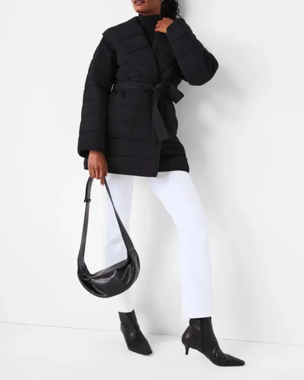 Black Casual Puffy Coat