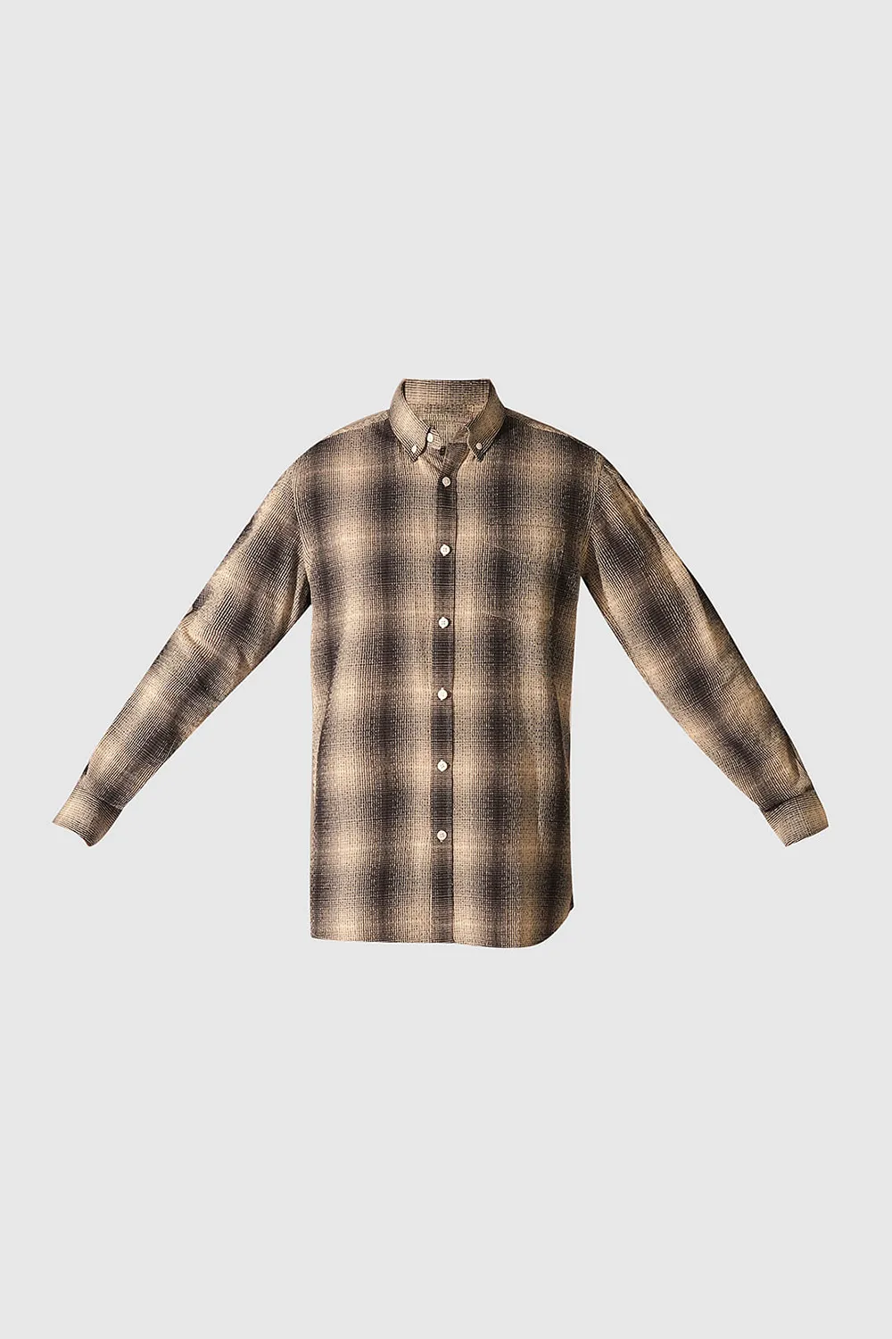 Black Beige Check Cotton Shirt