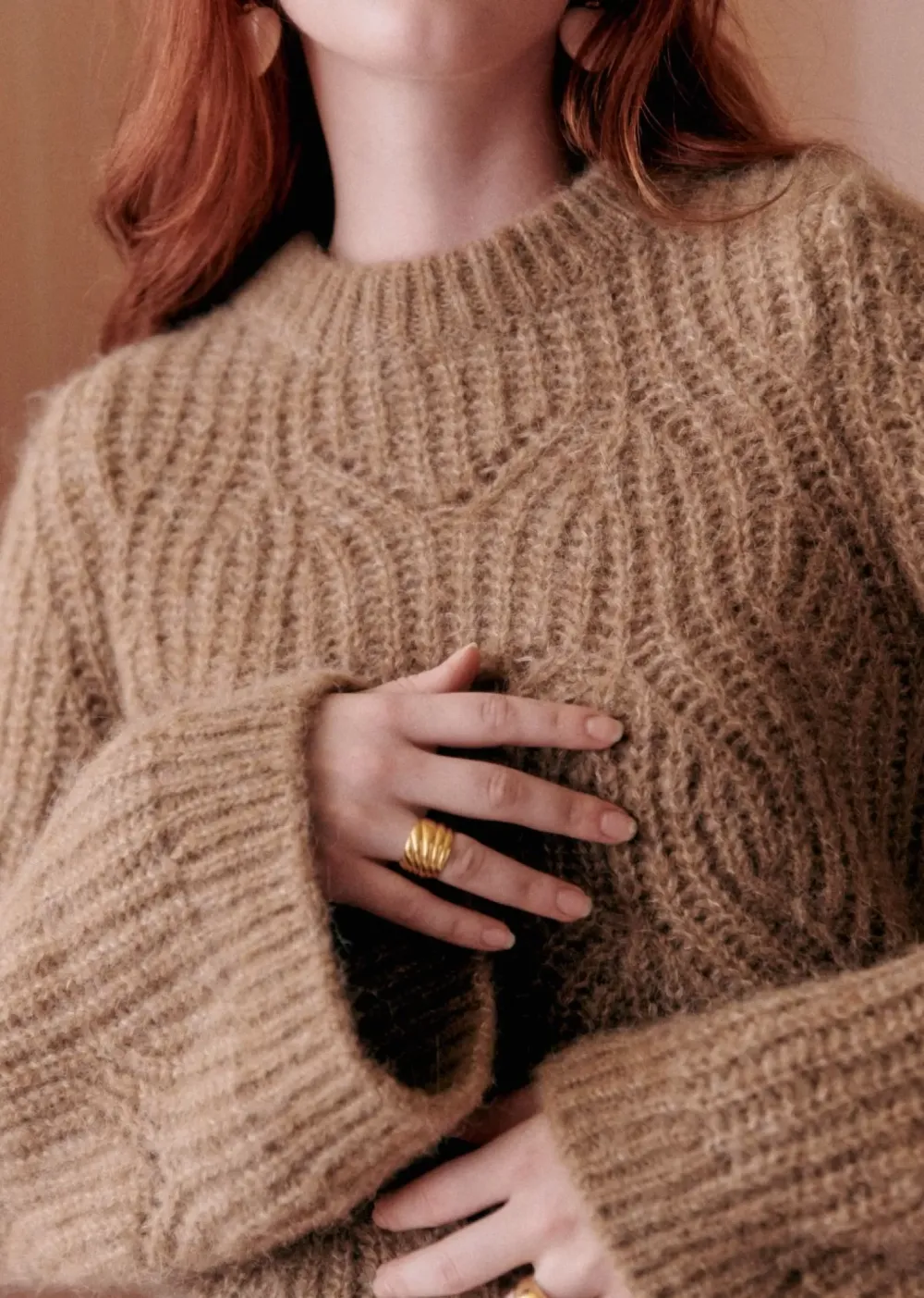 Cable Knit Crew Neck Sweater