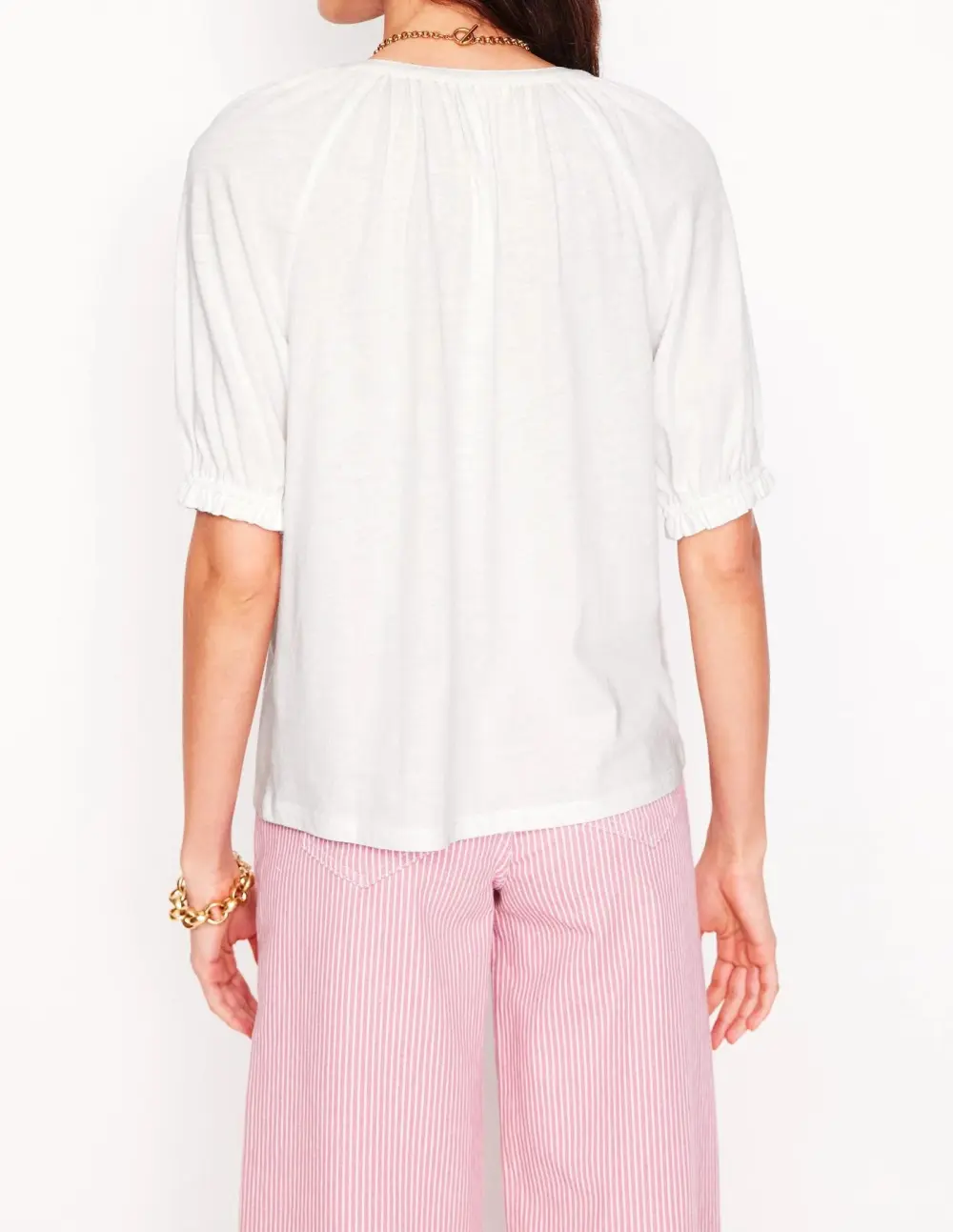 White Slight Stretc Jersey Shirt