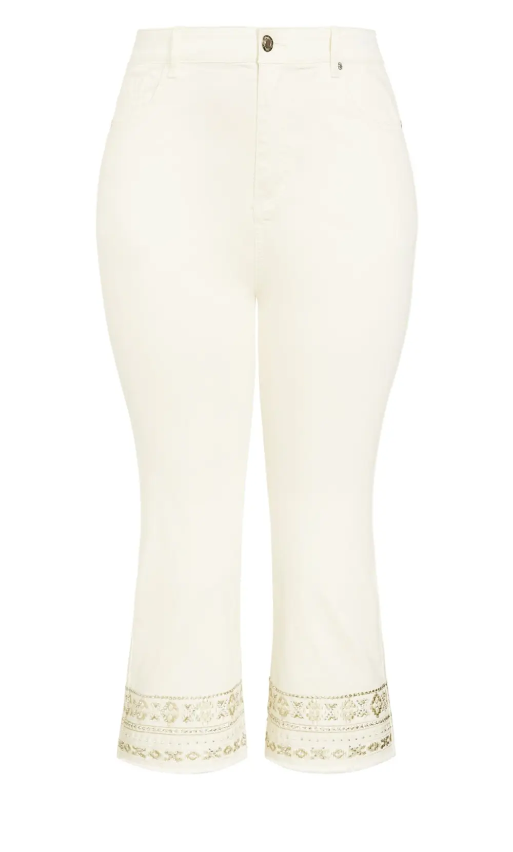 Evans Cream Cropped Jeans