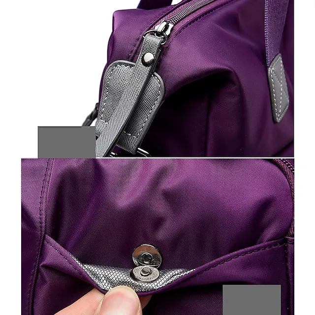 Women's Nylon PU Leather Office & Career Zipper Black Red Blue