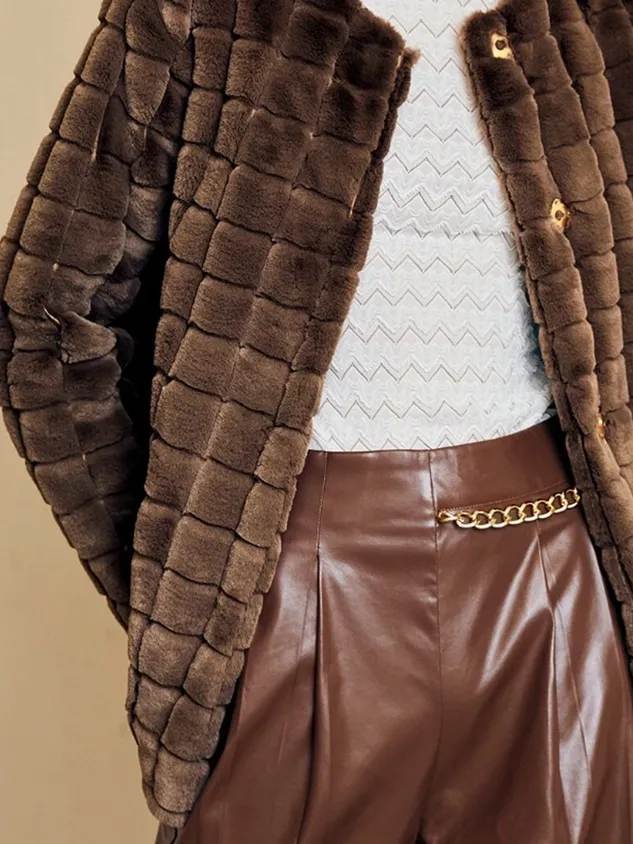 Casual Crew Neck Teddy Jacket