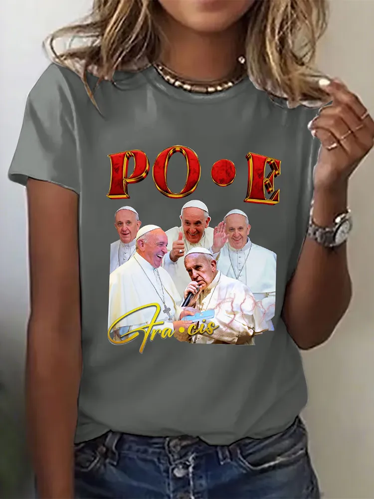 Women's Thank You Father 1936-2025 Print Short Sleeve Round Neck Cotton T-Shirt