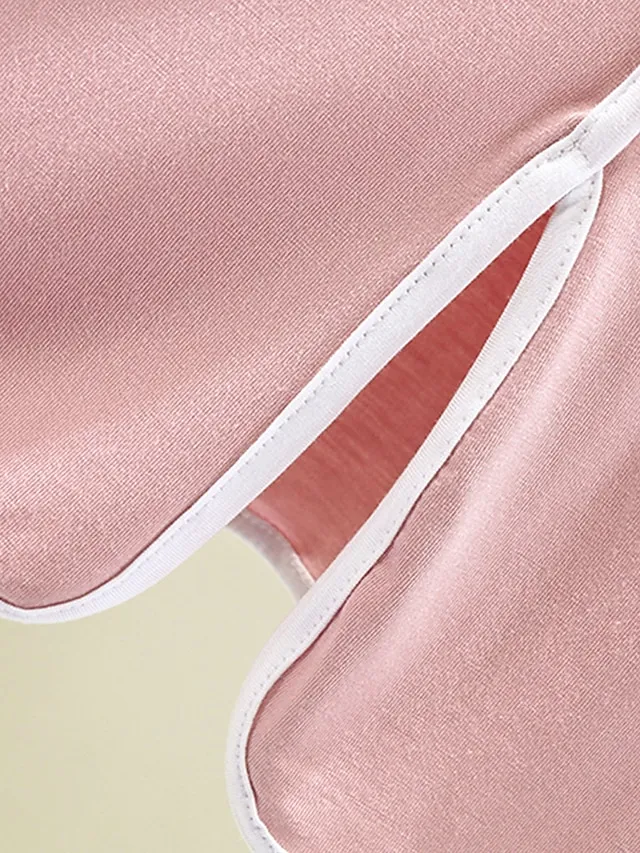 Women's Pajamas Pajama Top and Pant Sets 2 Pieces Pure Color Fashion Casual Soft Home Daily Bed Modal Breathable Lapel Long Sleeve Pant Summer Spring Yellow Pink