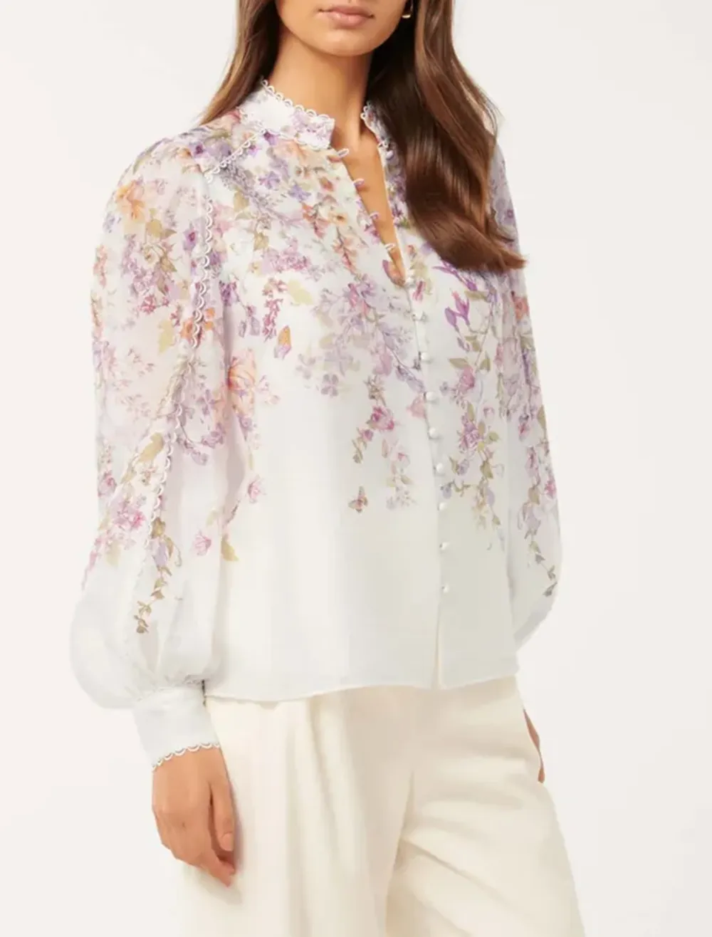 Trim Detail Blouse