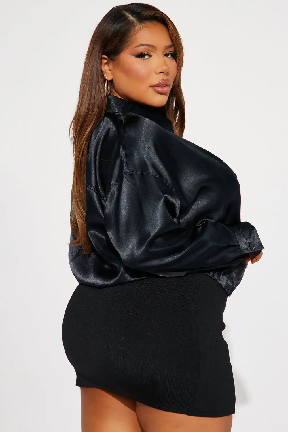 Katana Satin Shirt - Black