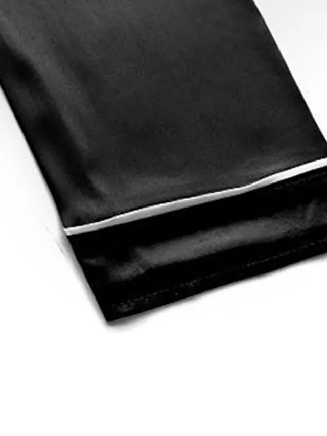 Women's Satin Silk Lounge Sets Satin Pajama Sets Pure Color Fashion Casual Comfort Home Daily Bed Satin Breathable Lapel Long Sleeve Shirt Pant Button Pocket Summer Fall Black White