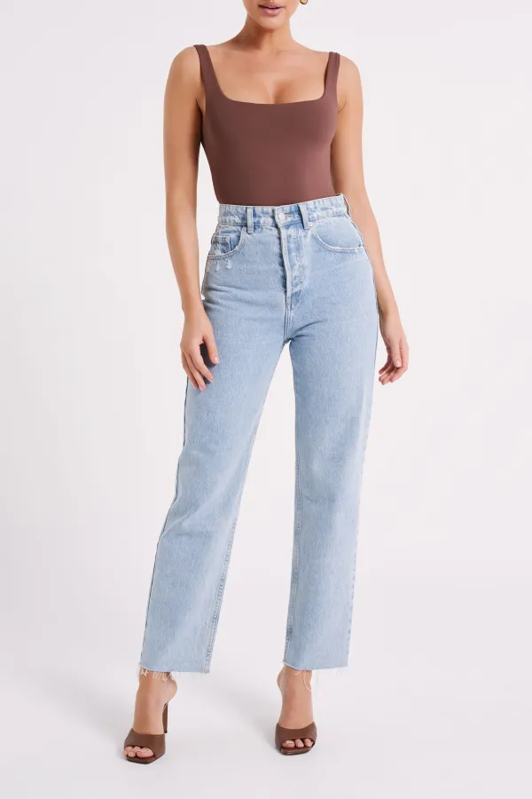 Recycled Nylon Scoop Neck Bodysuit