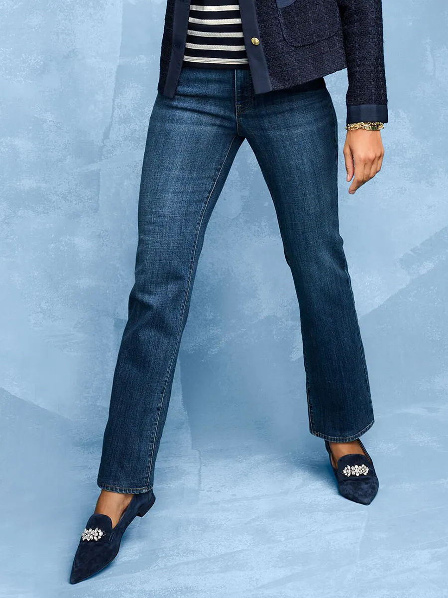 Women'S Elegant Style High-Waist Denim Mini Flared Pants