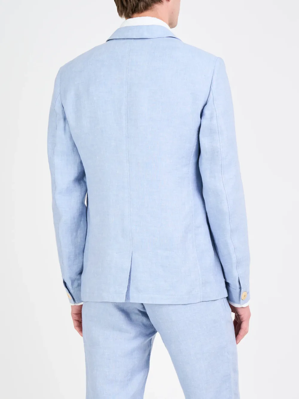 Blue Casual Style Lapel Linen Blazer