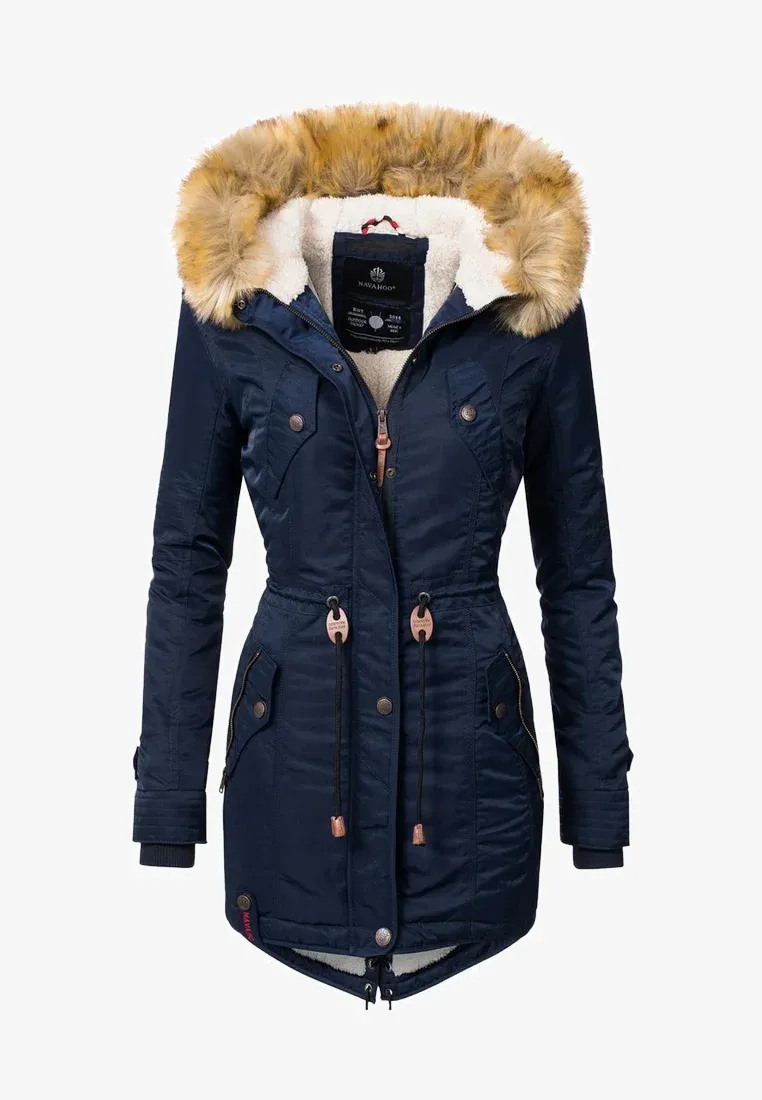 Women's padded parka coat red