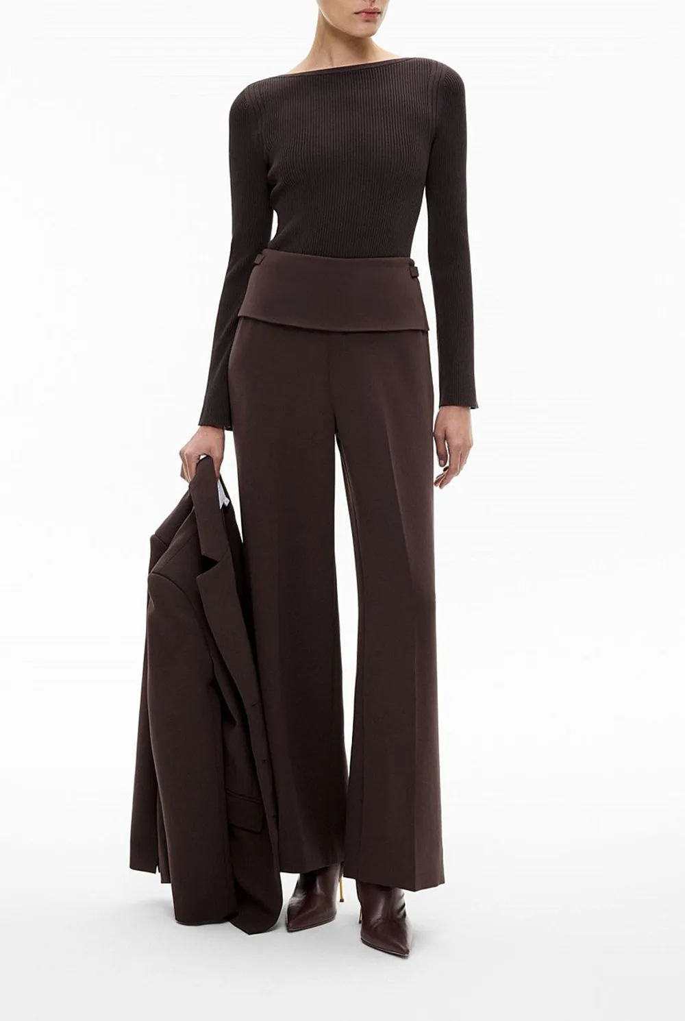 Straight-Leg Pleated Suit Trousers