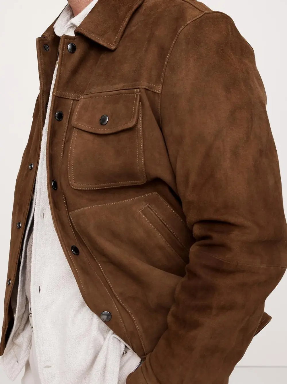 Men's Dark Brown Suede Vintage Jacket