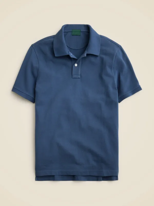 Navy Blue Short Sleeve Casual Polo Shirt
