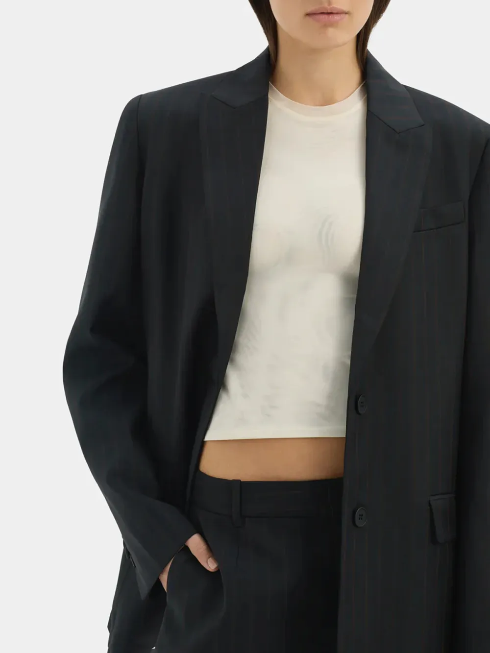 Casual Style Red Pinstripe Blazer