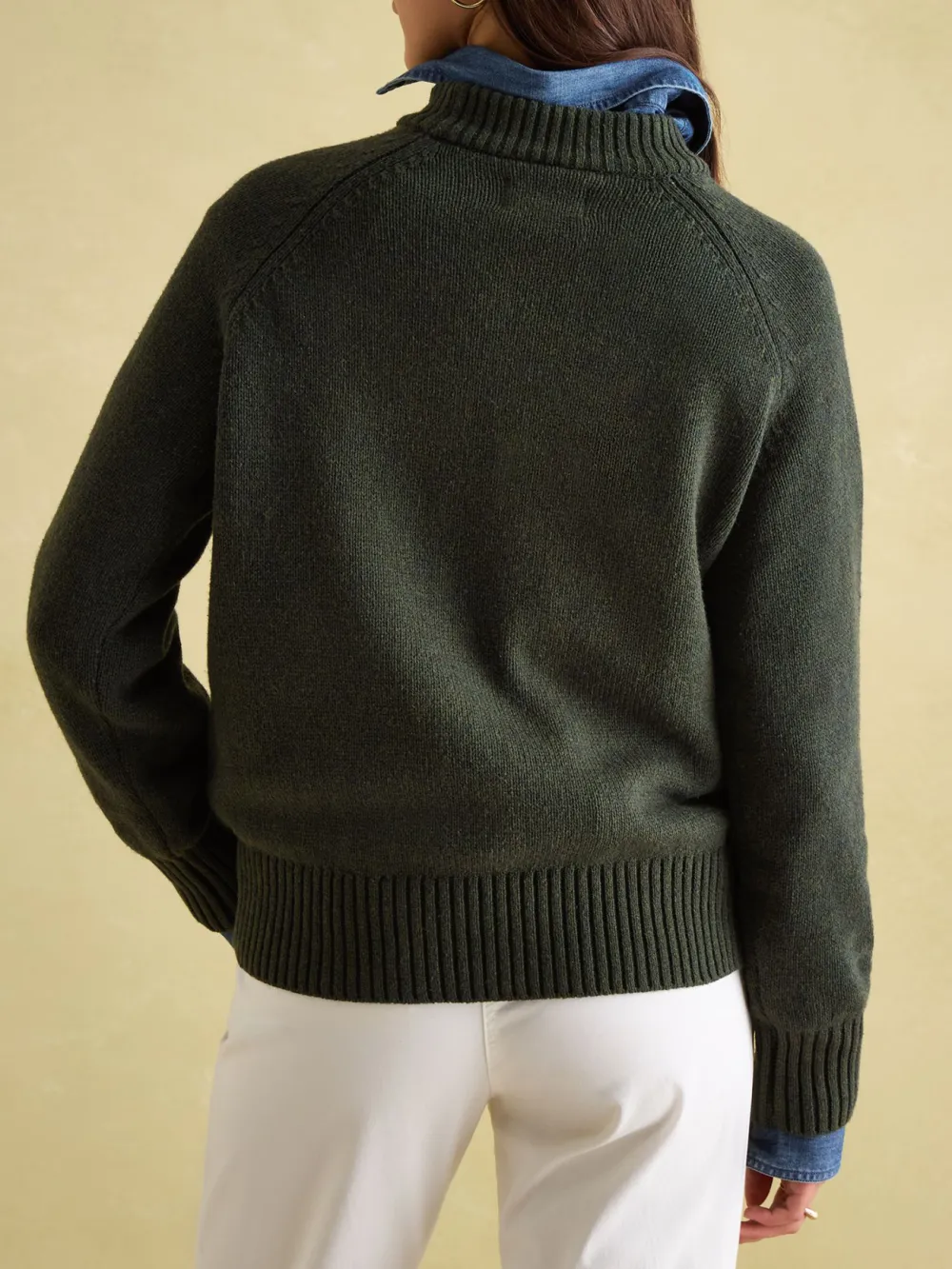 Dark Green Intarsia Fox Knit Jumper