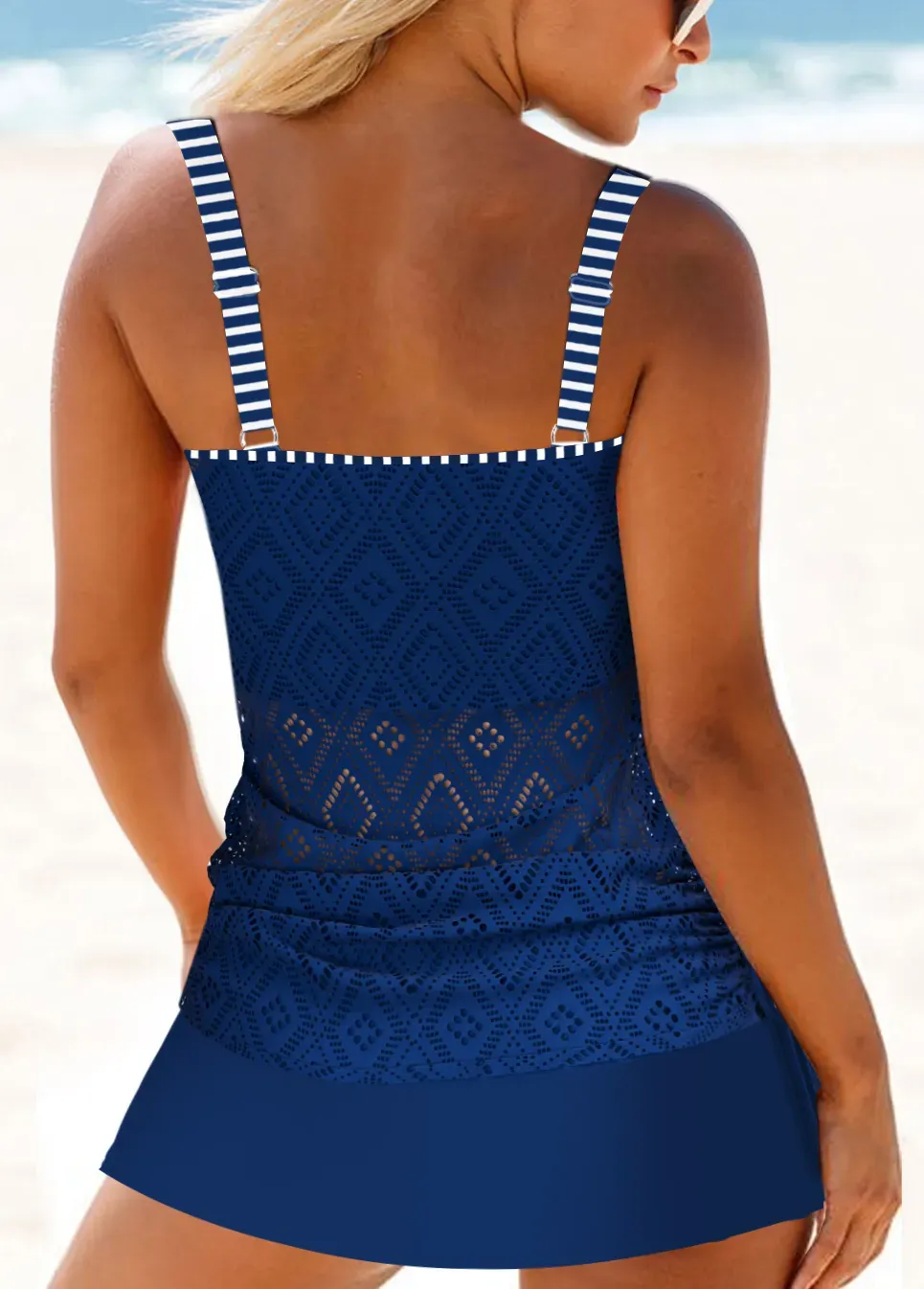 Circular Ring Mid Waisted Leopard Tankini Set