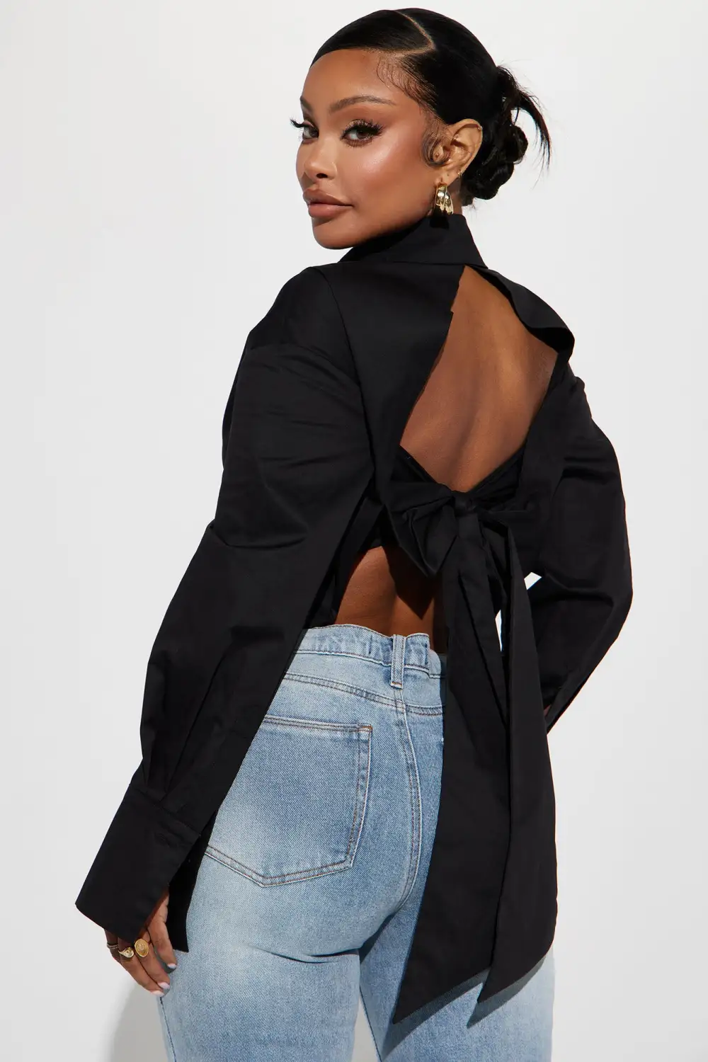 Cute And Clever Poplin Shirt - Black