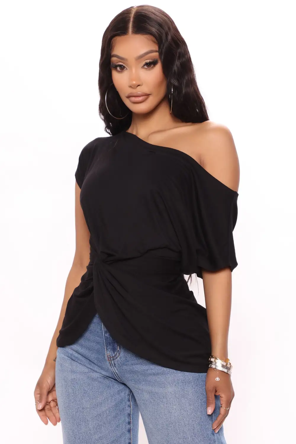 Simply Perfect Off Shoulder Top - Black