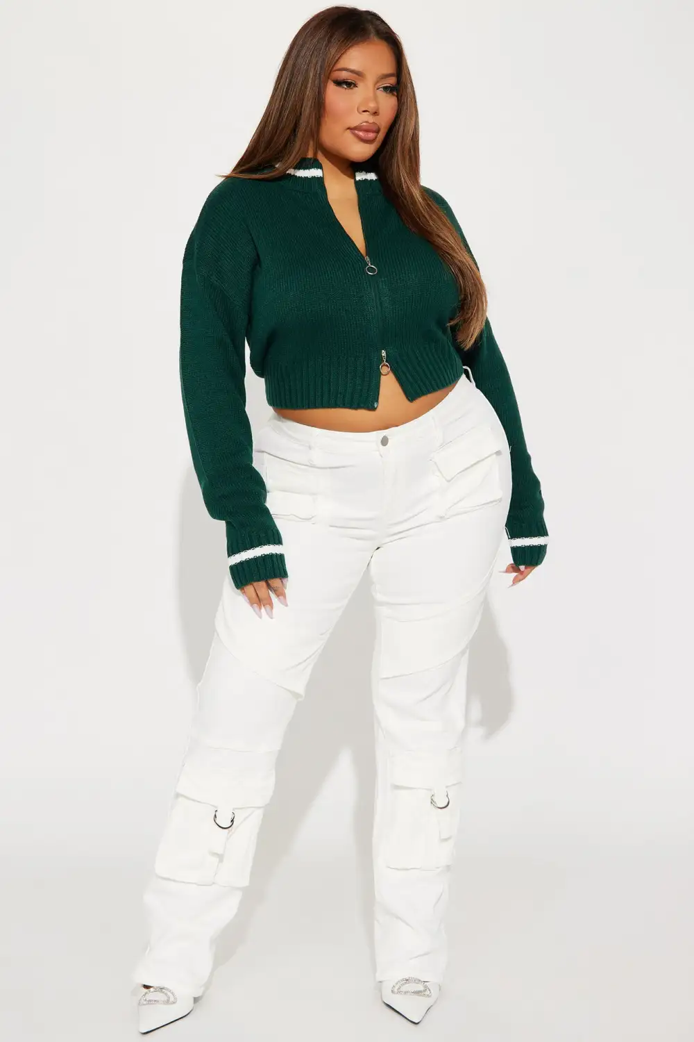 Open Book Knit Bomber - Hunter