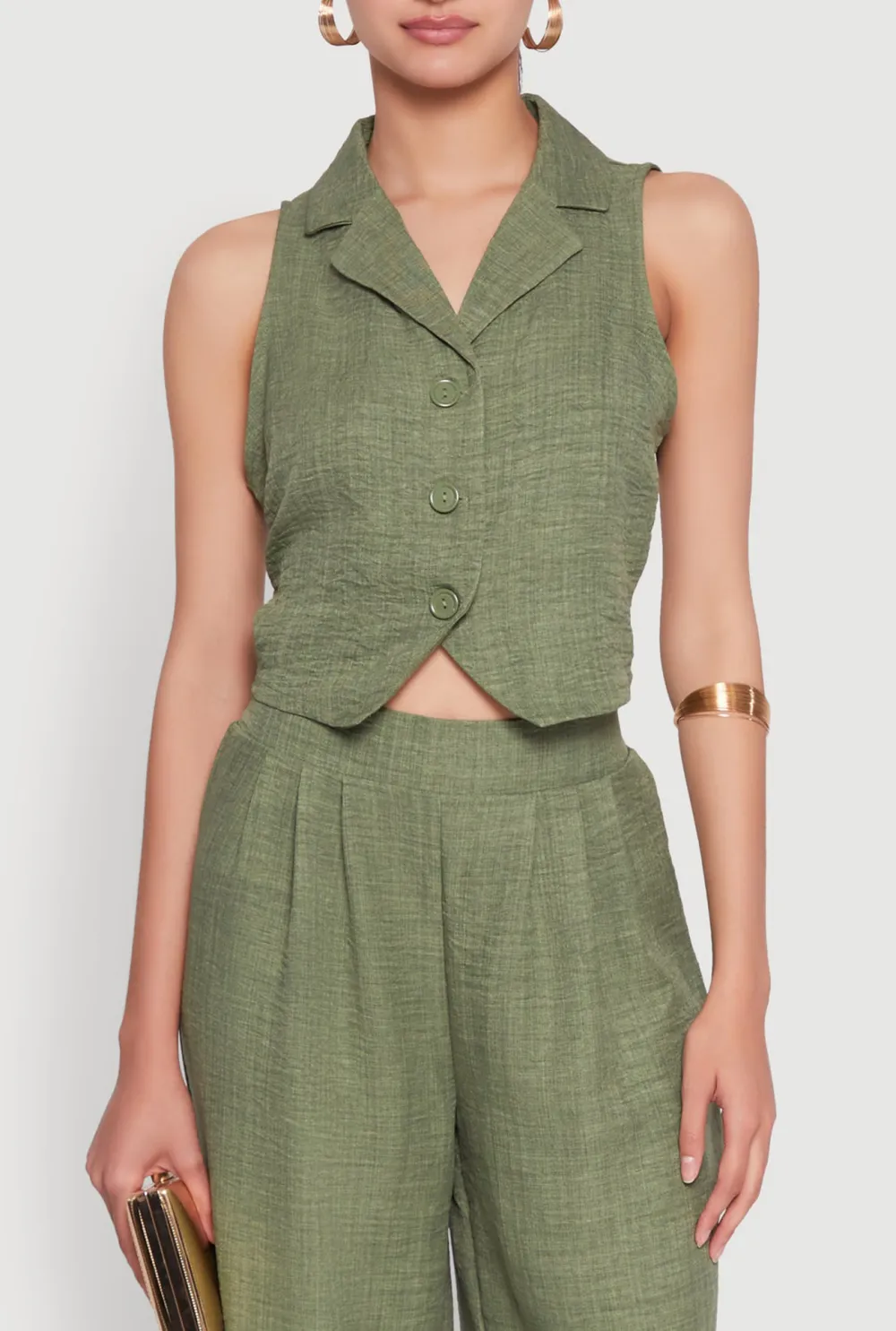 Flip Collar Vest Jacket