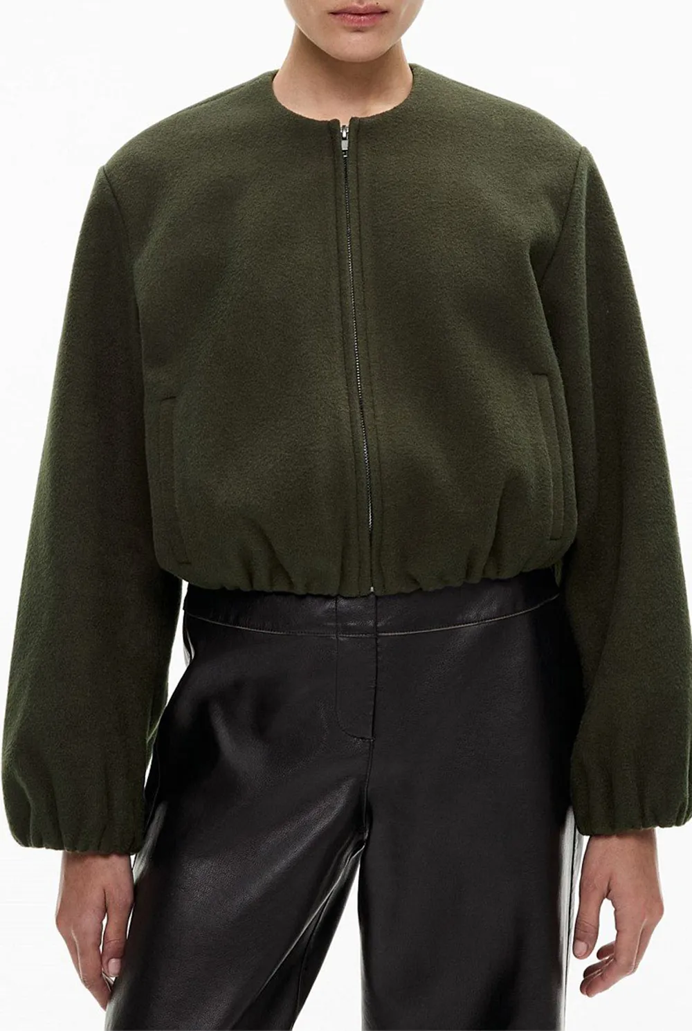 Fur Puff-Sleeve Jacket