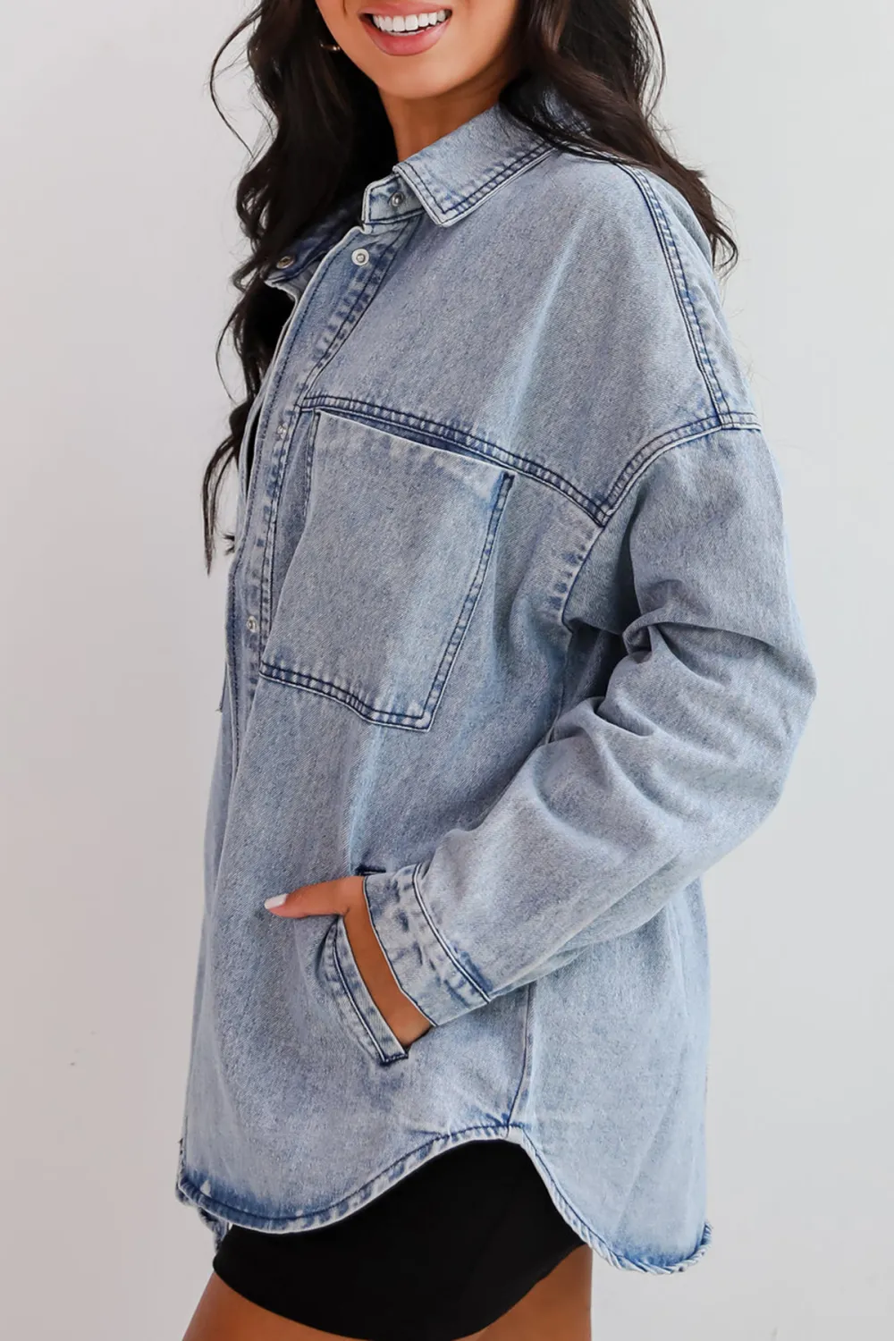 Trending Moment Light Wash Denim Jacket