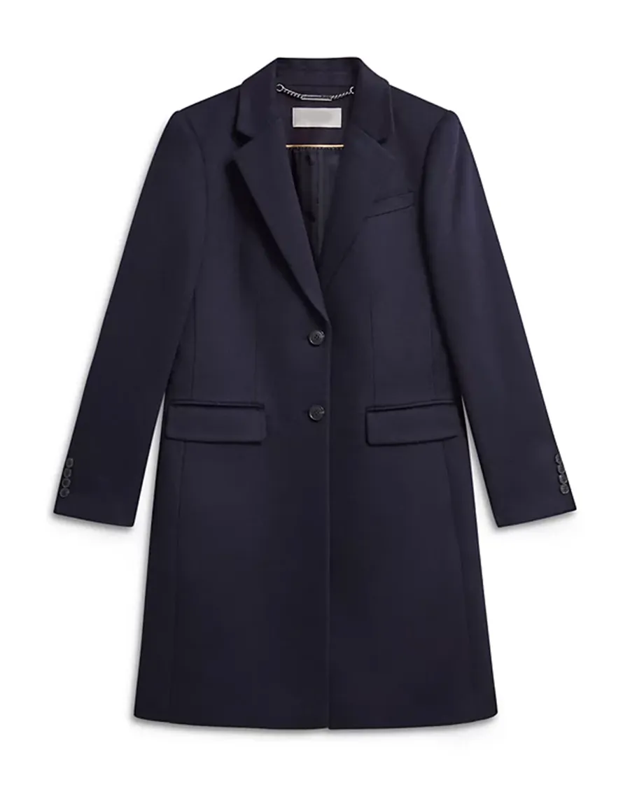 Flap Pockets at Front Wool Coat
