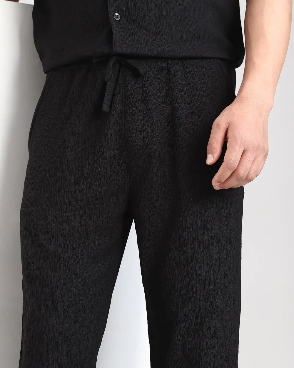 Classic Versatile Comfortable Slim-Fit Straight-Leg Black Trousers
