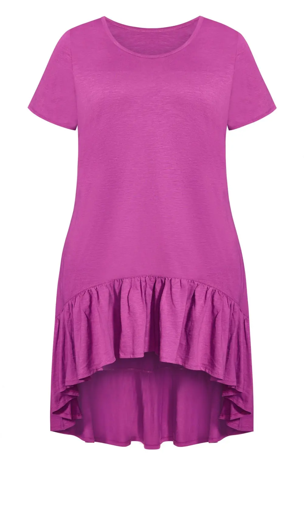 Evans Pink Ruffle Drape Pocket Tunic Dress