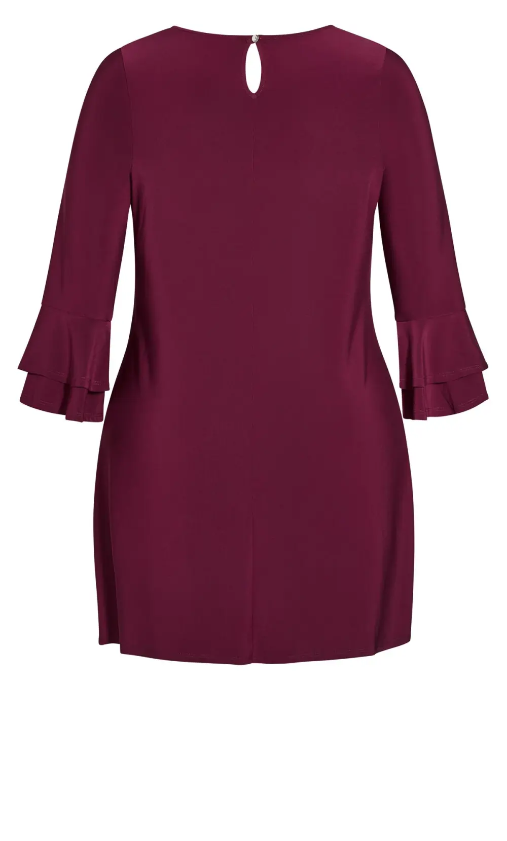 Evans Red Frill Sleeve Plain Dress