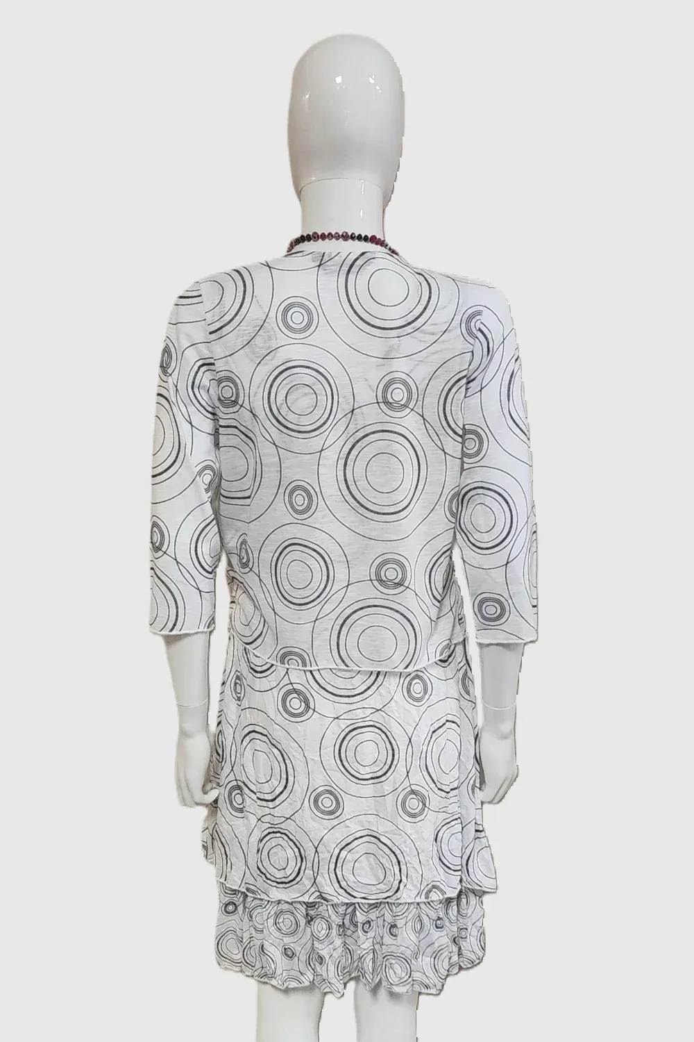 Black and White Circular Print Bolero