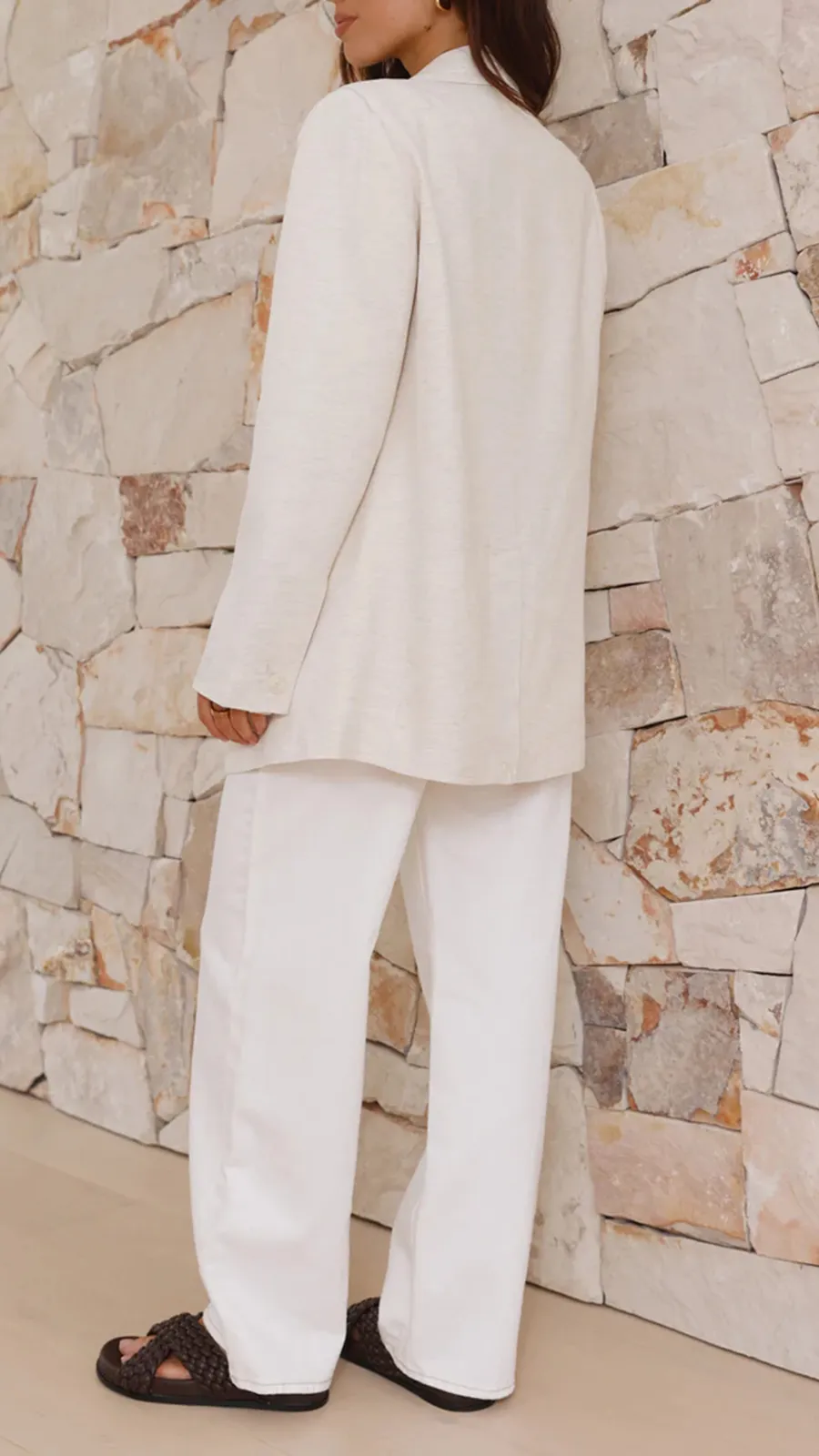 Simple Beige Suit Jacket