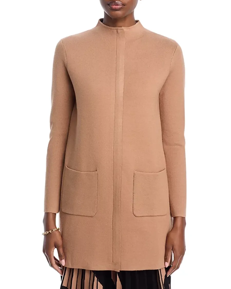 Long Sleeves Funnel Neck Coat