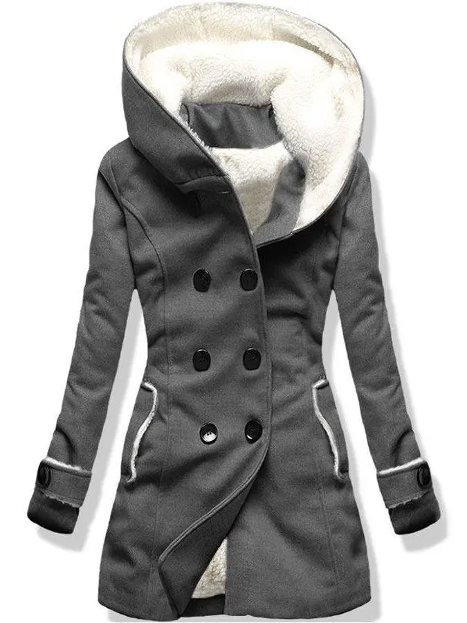 Gray Shift Casual Hoodie Long Sleeve Outerwear