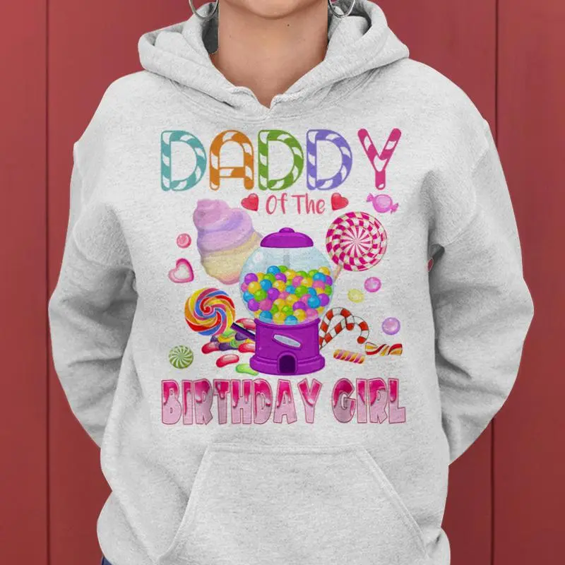 Daddy Of The Birthday Girl Candyland Candy Birthday Women Hoodie