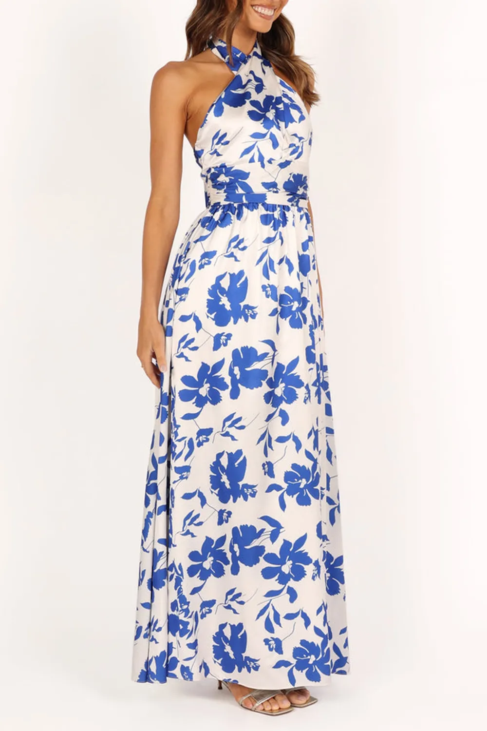 ELEGANT PRINTED OFF-THE-SHOULDER DRESS