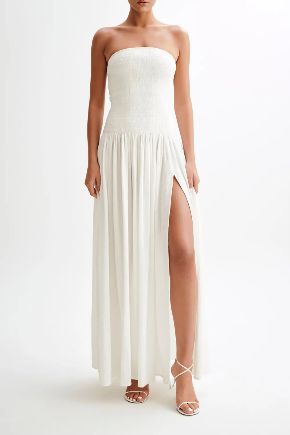 Cotton Shirring Maxi Dress