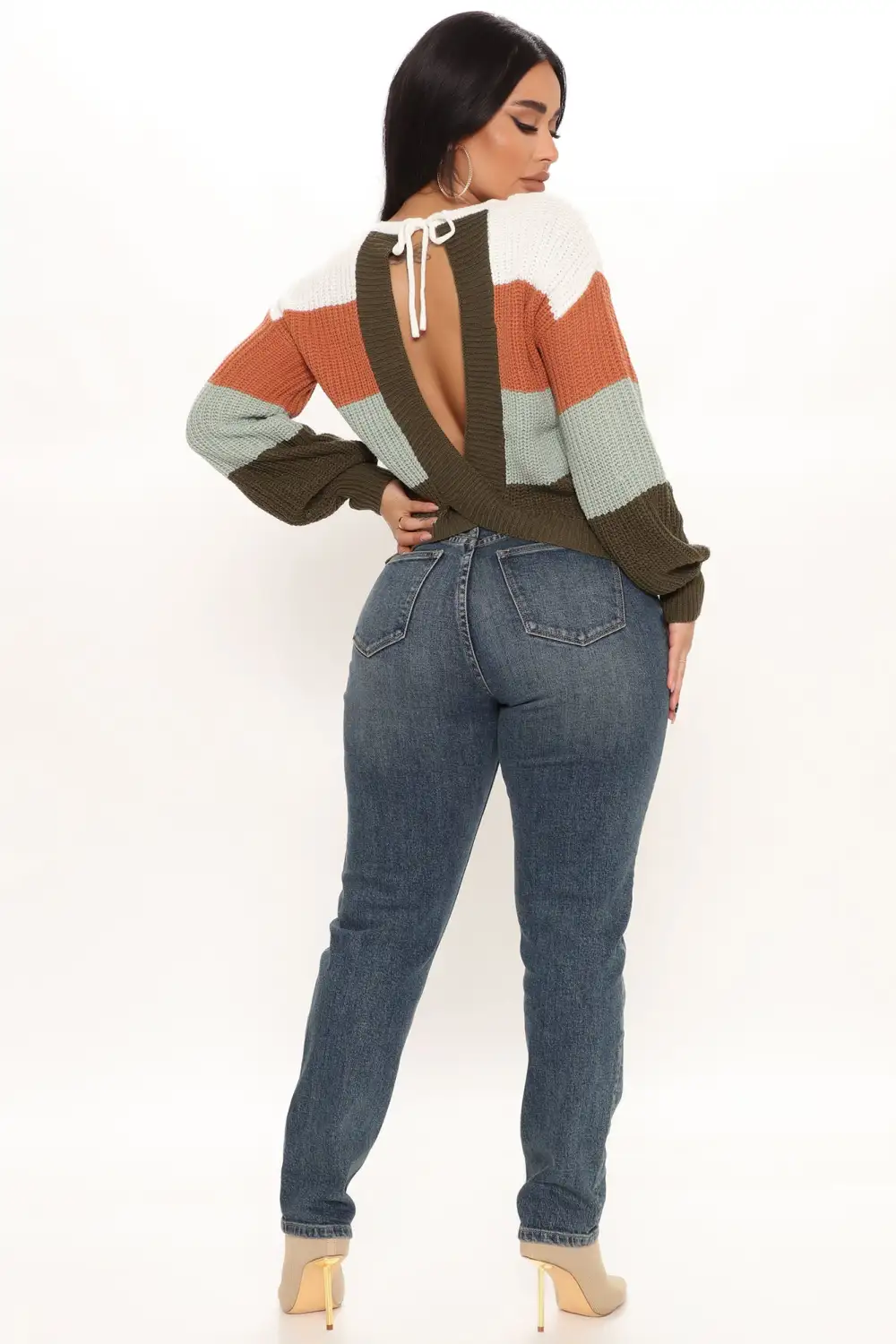 Find Your Own Path Sweater - Olive/combo