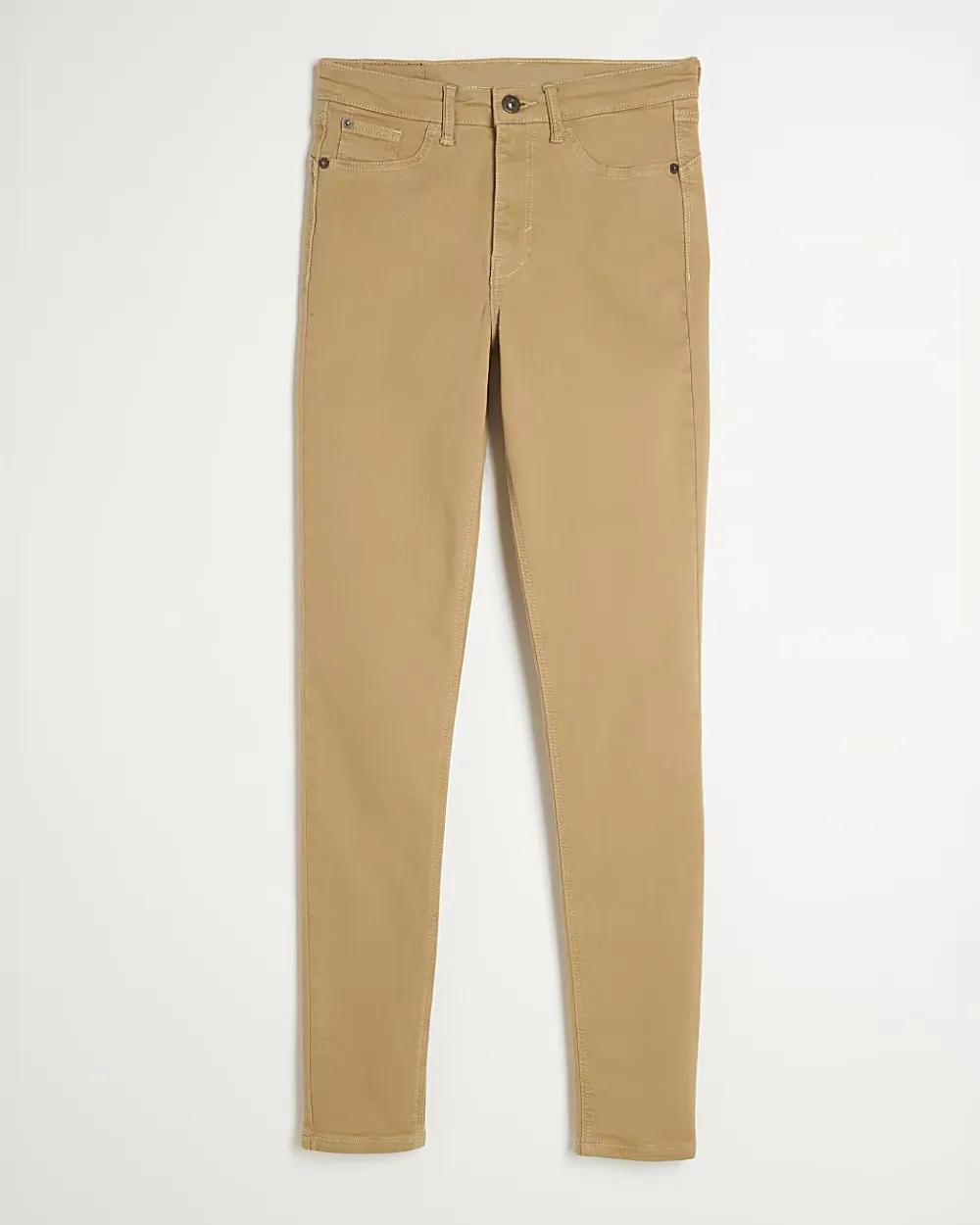 Light Brown Women's Slim Fit Cotton Jeans