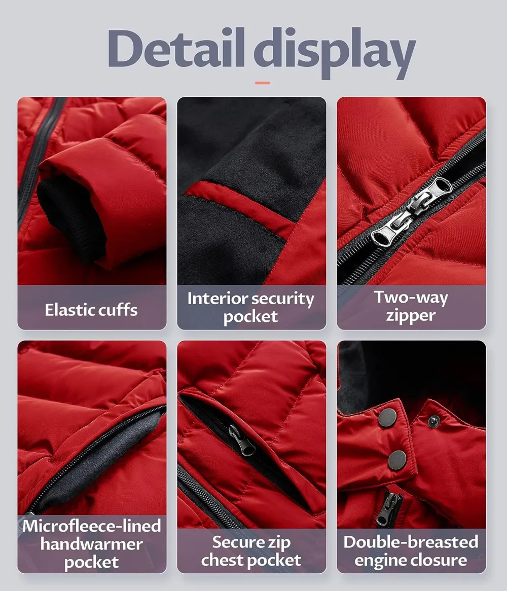 US Women's Winter Hooded Coat Waterproof Warm Long Puffer Jacket Parka