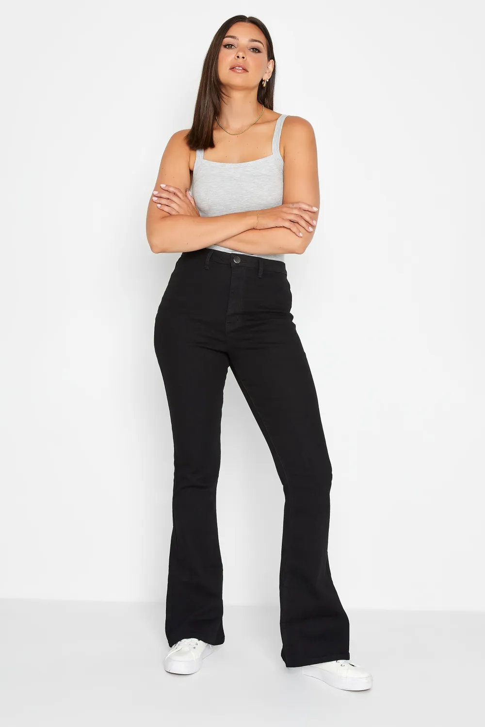 LTS Tall Black Denim Flared Jeans