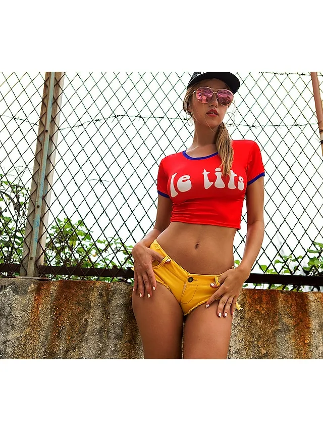 Women's Shorts Hot Pants Cheeky Shorts Denim Black White Yellow Low Waist Fashion Basic Sexy Club Beach Micro-elastic Short Breathable Solid Colored S M L